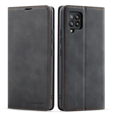 FORWENW Fantasy Series Skin Feeling Leather Case for Samsung Galaxy A12 - Black