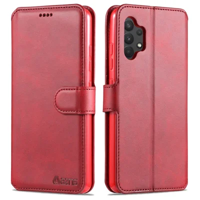 AZNS Wallet Design Leer hoesje met standaard voor Samsung Galaxy A32 4G - Rood