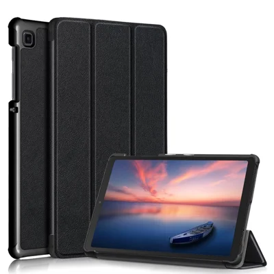 Tri-fold Leather Stand Case for Samsung Galaxy Tab A7 Lite T220/T225 8.7-Inch - Black
