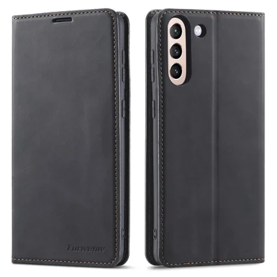FORWENW Fantasy Series Skin Feeling Leather Case for Samsung Galaxy S21 FE - Black
