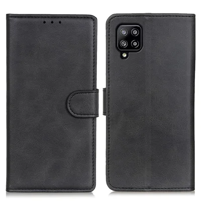 PU Leather Magnetic Wallet Leather Shell Protective Case for Samsung Galaxy A22 4G (EU Version) - Black