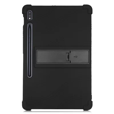Silicone Tablet Cover with Slide-Out Kickstand for Samsung Galaxy Tab S8/S7 - Black