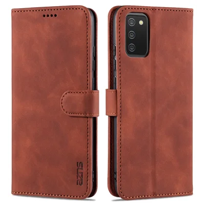 AZNS PU Leather Wallet Stand Beschermhoes voor Samsung Galaxy A02s (166,5 mm) - Bruin