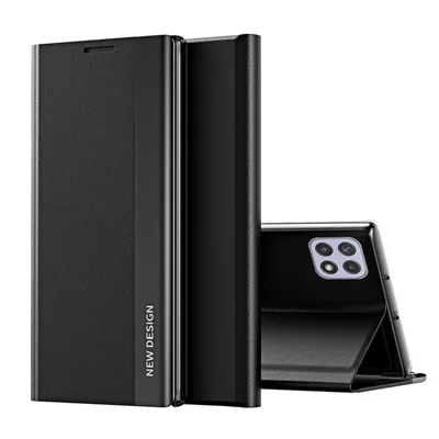 Auto-absorbed Cell Phone Leather Phone Case Protector for Samsung Galaxy A22 5G (EU Version) - Black