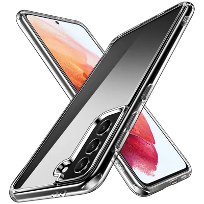 Clear PC Back Flexible TPU Bumper Shockproof Protective Phone Case for Samsung Galaxy S21 5G/4G