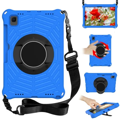 Spider Web Texture EVA Tablet Cover Case met Kickstand Schouderband voor Samsung Galaxy Tab S5e 10.5 (2019) SM-T720/T725 - Blauw