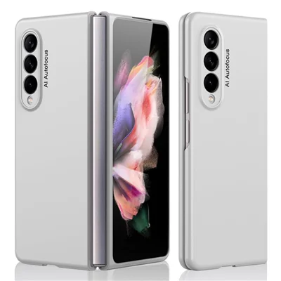GKK Stylish Ultra Slim Full Protection Precise Cutout Hard PC Protective Phone Cover for Samsung Galaxy Z Fold3 5G - Silver