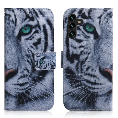 PU Leather Pattern Printing Stand Wallet Phone Cover Shell for Samsung Galaxy A13 5G / A04s 4G (164.7mm) - Tiger Head
