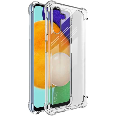 IMAK Corner Airbags Anti-Fall TPU Soft Well-Protected Phone Case with Screen Protector for Samsung Galaxy A13 5G / A04s 4G (164.7mm) - Transparent