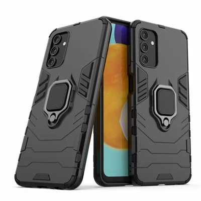 Ring Kickstand PC+ TPU Dual Layer Shock Absorption Protective Cover for Samsung Galaxy A13 5G - Black