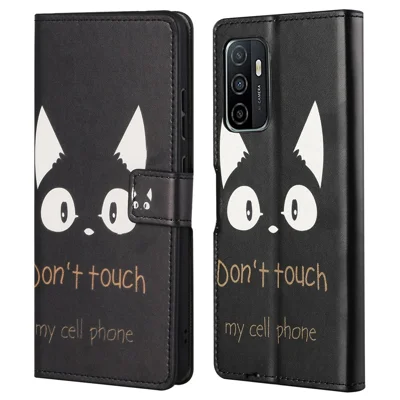 Pattern Printing Wallet Shockproof Case PU Leather Flip Magnetic Protective Cover with Stand for Samsung Galaxy A33 5G - Don't Touch My Cell Phone