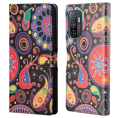 Mønsterprintet wallet-etui med fuld beskyttelse, standet flip-etui i PU-læder til Samsung Galaxy A53 5G – Farvekombinationer