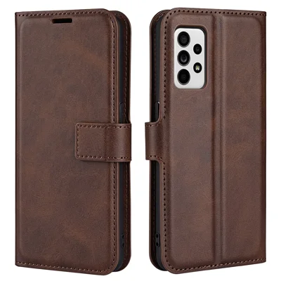 Well-protected Drop-proof Magnetic Clasp Wallet Stand Case PU Leather+TPU Interior Flip Cover for Samsung Galaxy A33 5G - Brown
