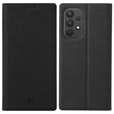 VILI DMX Series PU Leather Stand Mobile Phone Case Shock-absorbing Auto Magnetic Closed Phone Cover with Card Slot for Samsung Galaxy A33 5G - Black