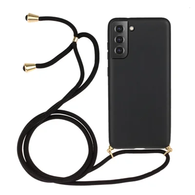 Drop Proof TPU + Biologisch afbreekbare Eco-Friendly Dünne Beschermhoes met Riem voor Samsung Galaxy S22 5G - Zwart