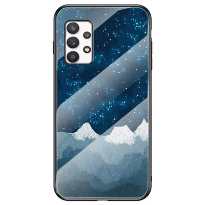 Starry Sky Pattern Tempered Glass + PC + TPU Protective Phone Case Cover for Samsung Galaxy A33 5G - Scattering Starry Sky