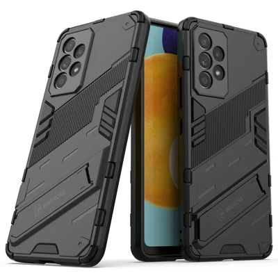 Well-protected Anti-drop Hands-free Kickstand Design TPU + PC Hybrid Phone Case Cover for Samsung Galaxy A53 5G - Black