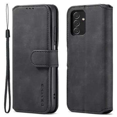 DG.MING Retro Leather Case Drop-resistant Stand Wallet Folio Flip Phone Cover for Samsung Galaxy A13 4G - Black