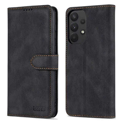 AZNS Case for Samsung Galaxy A53 5G, PU Leather Wallet Folding Stand Magnetic Scratch-proof Flip Cover - Black