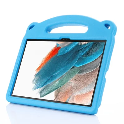لـ Samsung Galaxy Tab A8 10.5 (2021) / A8 10.5 (2022) غطاء حماية من مادة EVA بتصميم باندا كرتوني مع مقبض قابل للتحويل وحامل قابل للطي للوحي - أزرق