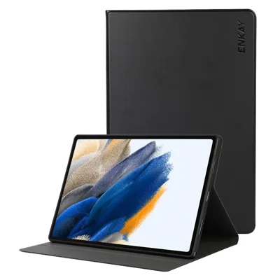 ENKAY HAT PRINCE For Samsung Galaxy Tab A8 10.5 (2021) / (2022) X200 / X205 Stand Design Auto Wake / Sleep Premium PU Leather + TPU Tablet Cover Case - Black