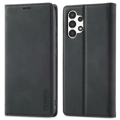 Capa com Sucção Magnética Forte LC.IMEEKE para Samsung Galaxy A13 4G / A04 4G (164,4 x 76,3 x 9,1 mm), Capa de Couro PU com Proteção Anti-queda e Suporte, Bem Protegida - Preto