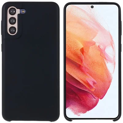 For Samsung Galaxy S21 4G/5G Smartphone Case Soft Premium Solid State Silicone Shockproof Mobile Phone Protector - Black