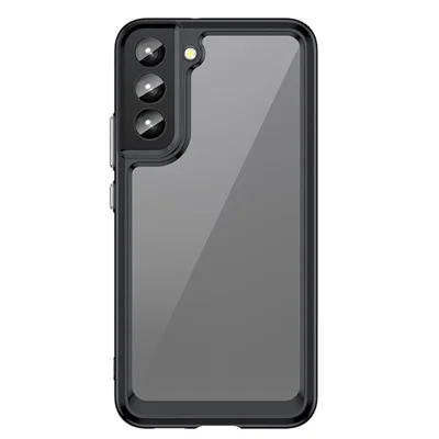 For Samsung Galaxy S22+ 5G Independent PC Buttons Protective Cover TPU + Acrylic Transparent Mobile Phone Case - Black