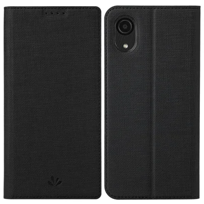 VILI DMX Series for Samsung Galaxy A03 Core PU Leather Phone Case, Card Holder Stand Protective Cover - Black