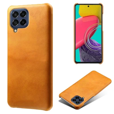 Für Samsung Galaxy M53 5G Phone Protector Allround Schockfeste Strukturierte Pu-leder-pc-telefonhülle - Orange