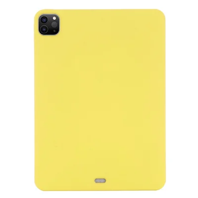 For iPad Pro 12.9 (2018) / (2020) / (2021) / (2022) Slim Light Anti-scratch Microfiber Lining Liquid Silicone Tablet Case Protective Shell - Yellow