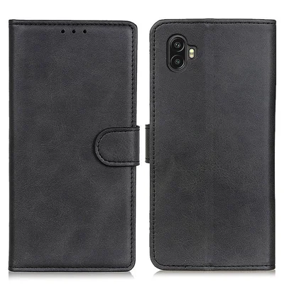 For Samsung Galaxy Xcover 6 Pro PU Leather Stand Phone Case Full Coverage Wallet Protective Cover - Black