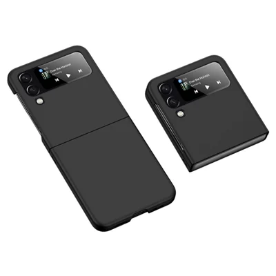 For Samsung Galaxy Z Flip4 5G Skin-touch Feeling Hard PC Anti-scratch Stylish Mobile Phone Case Cover - Black