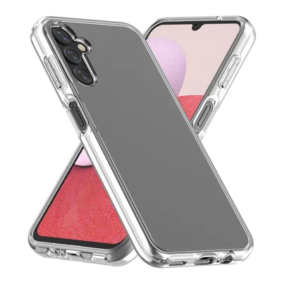 For Samsung Galaxy A14 5G / 4G Transparent TPU + PC Phone Case Scratch-resistant Phone Cover - Transparent Grey