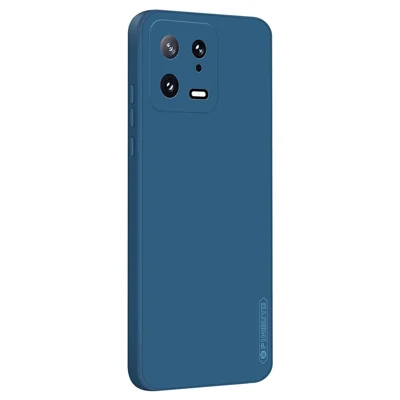 PINWUYO JK TPU-2 Series TPU Phone Case for Xiaomi 13 5G Fiber Flocking Lining Precise Cutouts Cover - Dark Blue