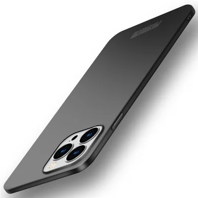 PINWUYO PC Series for iPhone 14 Pro Phone Case Matte Hard PC Shock Absorption Cover with Magnetic Ring Holder - Black