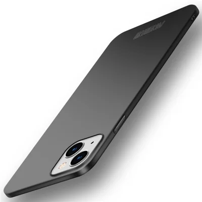 PINWUYO PC-serie til iPhone 13 mini 5,4 tommer Slank tynd hylster Mattt hårdt PC-telefonhylster med magnetisk ringholder - Sort