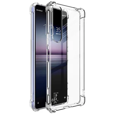 IMAK for Sony Xperia 1 IV Soft TPU Case Shock-Absorbing Four-Corner Airbag Protection Cover with Screen Protector - Transparent