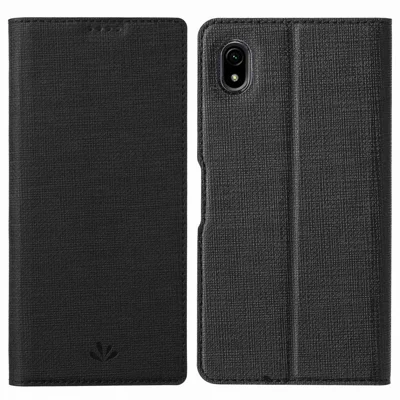 VILI DMX Series for Sony Xperia Ace III PU Leather Card Slot Protective Cover Stand Flip Phone Case - Black