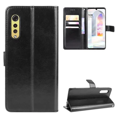 LEMORRY Custodia LG Velvet Pelle Morbida Portafoglio Con Slot Carte - Farfalla Viola