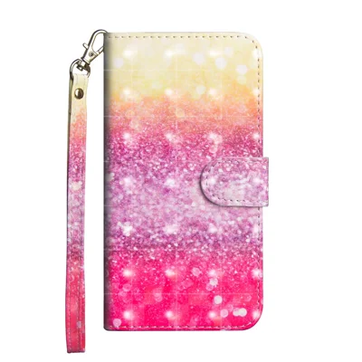 Pattern Printing Wallet Stand Leather Phone Casing for Huawei P Smart / Enjoy 7S - Glittery Element