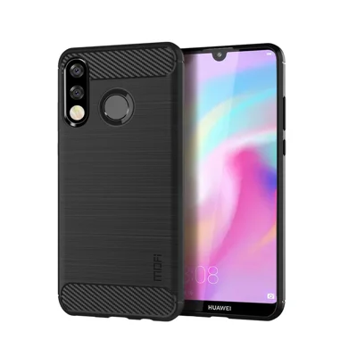 MOFI Carbon Fiber Texture Brushed TPU Case for Huawei P30 Lite - Black
