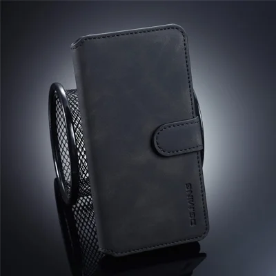 DG.MING Retro Style Leather Wallet Case for Huawei P30 - Black