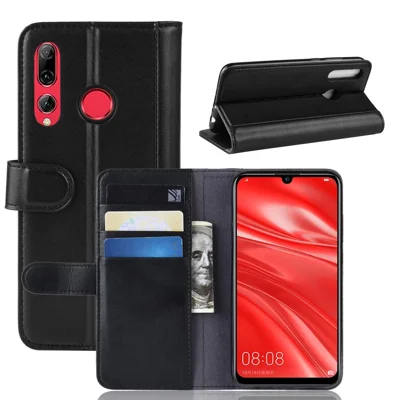 Gesplitst lederen telefoonhoes [standaard portemonnee] voor Huawei P Smart Plus 2019 / Enjoy 9s / Maimang 8 - Zwart