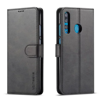 LC.IMEEKE Lederen Portemonneebehuizing voor Huawei P Smart Plus 2019/Enjoy 9s/Honor 10i - Zwart