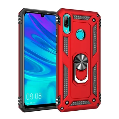 2 w 1, pokrowiec telefoniczny TPU+PC+metal z podstawką, 360 stopni, dla Huawei P Smart (2019) / Honor 10 Lite / Nova Lite 3 (Japonia) - Czerwony