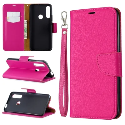 Litchi Texture Leather Wallet Stand Case for Huawei P Smart Z - Rose