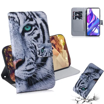 Drukowana skórzana etui na telefon dla Huawei Y9s/P smart Pro 2019/Honor 9X (dla Chin)/9X Pro - Tygrys