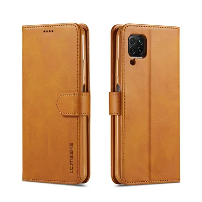 LC.IMEEKE Leather Wallet Stand Case for Huawei P40 Lite/Nova 6 SE/Nova 7i - Brown