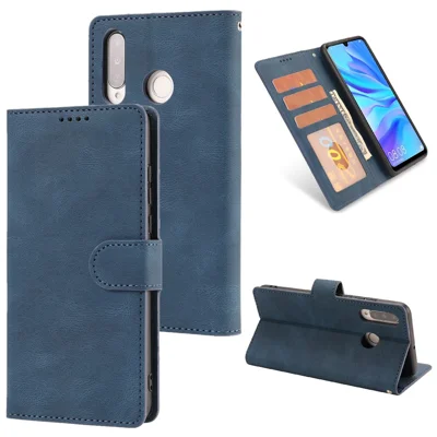 Classic Style Leather Phone Protective Shell for Huawei P30 Lite/P30 Lite New Edition/nova 4e - Blue